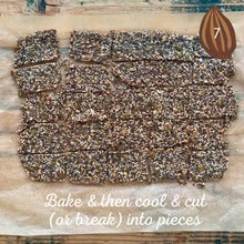 Load image into Gallery viewer, Almond and Seed Cracker Mix. Organic, Vegan, Plant Based Protein, Wheat Free, Plastic Free Packaging