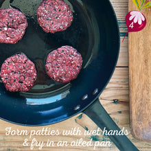 Load image into Gallery viewer, Beetroot, Dill and Lentil Pattie Mix made by The Gathered Bowl. Organic, Vegan, Vegetarian, Plant Based Protein, Wheat Free, Plastic Free Packaging, Nutrient Dense and made from Wholefoods. Just add water to the Mix, sit for 5 minutes then fry in a little oil. Some serving suggestions are Veggie burgers, in a wrap or as a tasty addition to a salad. www.thegatheredbowl.com.au