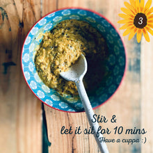 Load image into Gallery viewer, Almond &amp; Turmeric Pattie Mix made by The Gathered Bowl. Organic ingredients, Vegan, Vegetarian, Plant Based Protein, Wheat Free, Nutrient Dense and contrains Wholefoods. Just add water, sit for 5mins then fry. Try them in Vegie burgers, wraps or salads. www.thegatheredbowl.com.au
